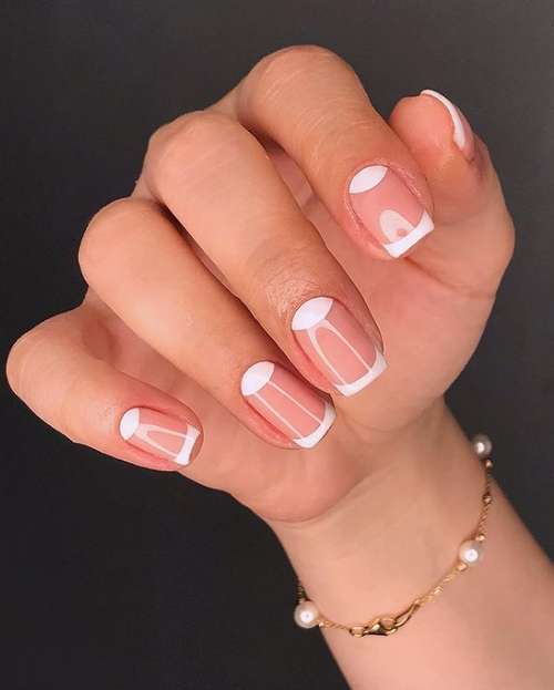 Lunar manicure white classic