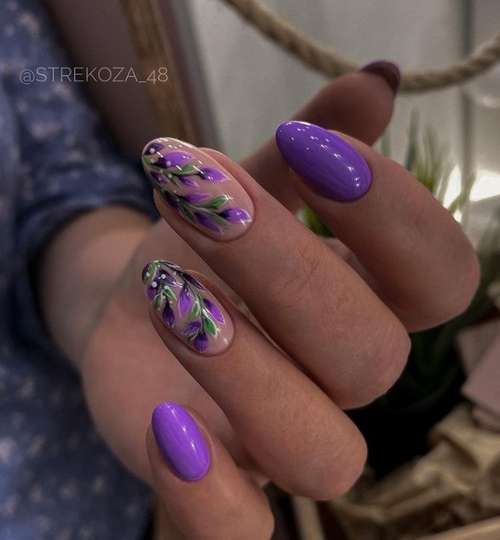 Manicure with leaves: design 2021-2022, new items in the photo