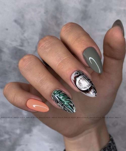 Manicure with leaves: design 2021-2022, new items in the photo