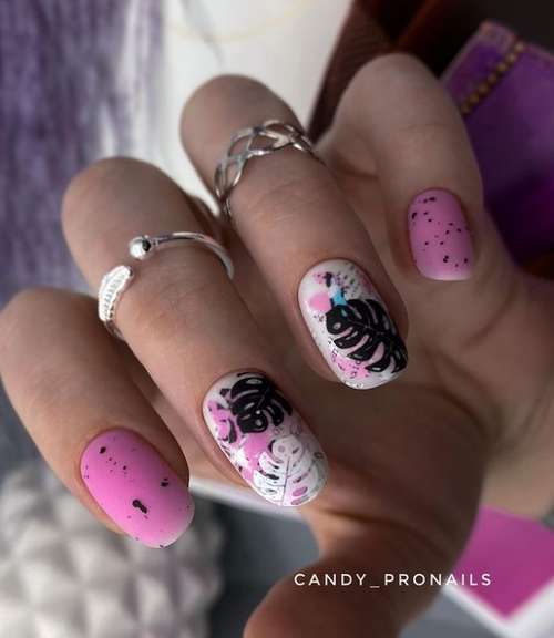 Manicure with leaves: design 2021-2022, new items in the photo