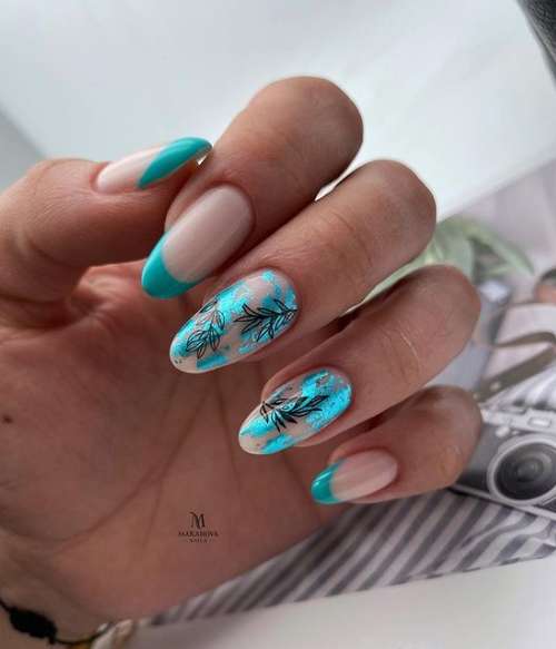 Manicure with leaves: design 2021-2022, new items in the photo