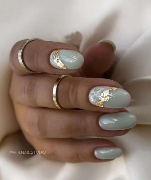 Manicure with gold 2021-2022: trendy design novelties