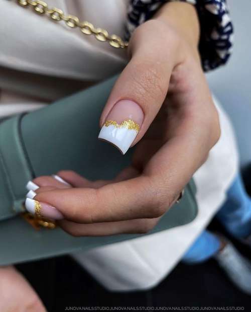 White jacket with gold