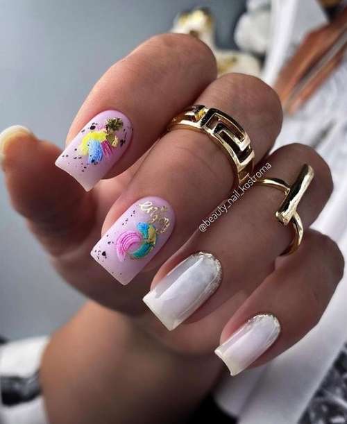 Manicure with gold 2021-2022: trendy design novelties