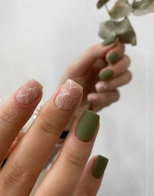 Matte green with a pattern