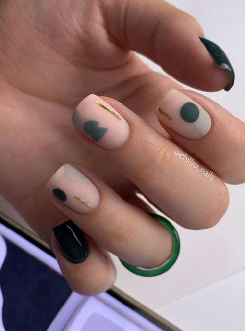 Dark green manicure 2021-2022: ideas, design, photos