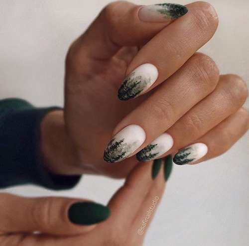 Dark green manicure 2021-2022: ideas, design, photos