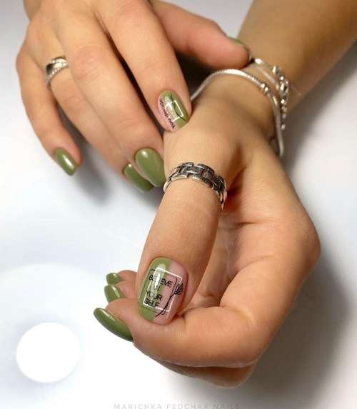 Dark green manicure 2021-2022: ideas, design, photos