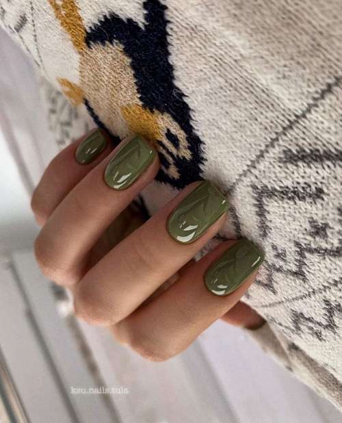 Dark green manicure 2021-2022: ideas, design, photos