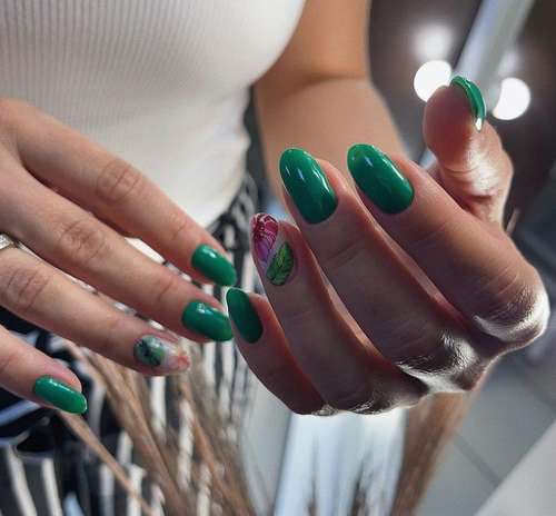 Dark green manicure 2021-2022: ideas, design, photos