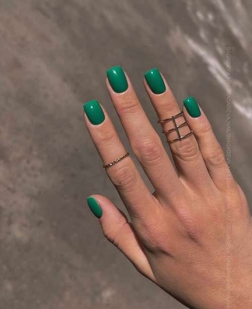 Dark green manicure 2021-2022: ideas, design, photos