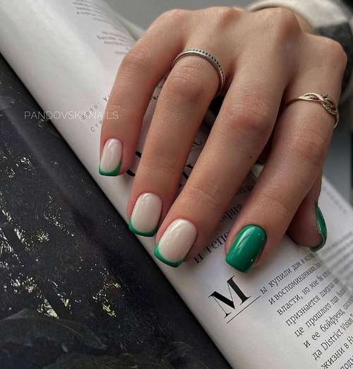 Dark green manicure 2021-2022: ideas, design, photos