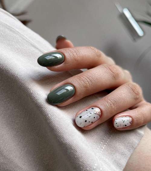 Dark green manicure 2021-2022: ideas, design, photos