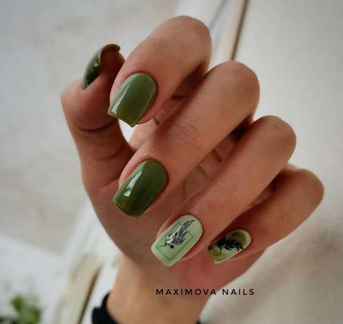 Dark green manicure 2021-2022: ideas, design, photos