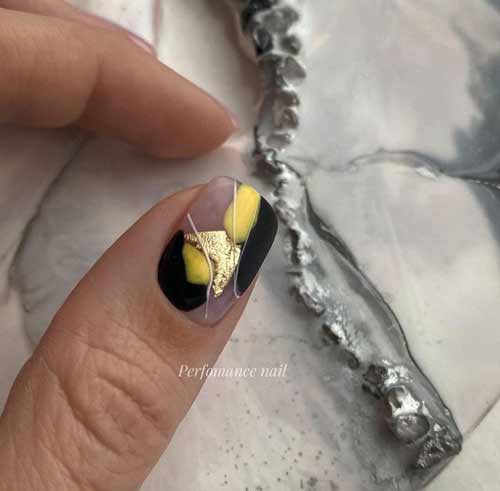 Black and gold manicure 2021-2022: new design photos