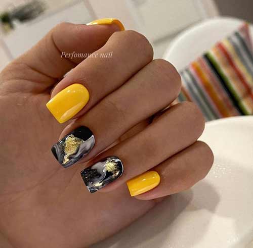 Black and gold manicure 2021-2022: new design photos