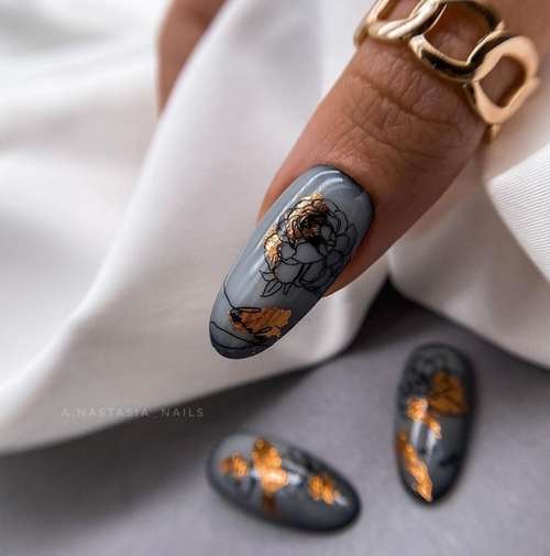 Black and gold manicure 2021-2022: new design photos