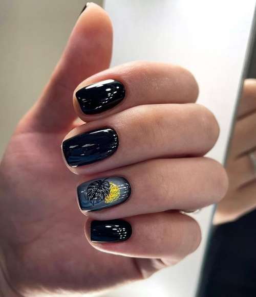 Black and gold manicure 2021-2022: new design photos