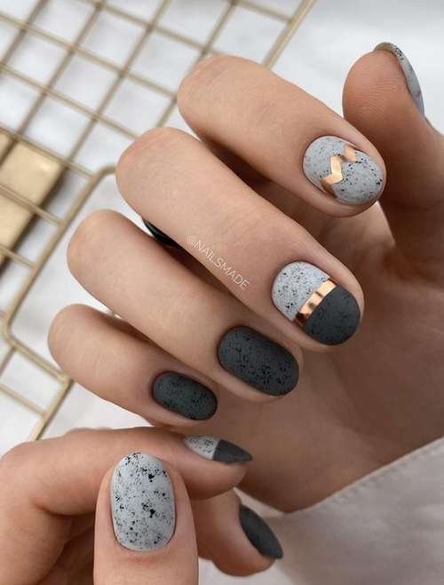 Black and gold manicure 2021-2022: new design photos