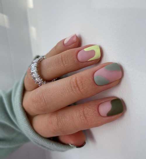 Soft square nails design