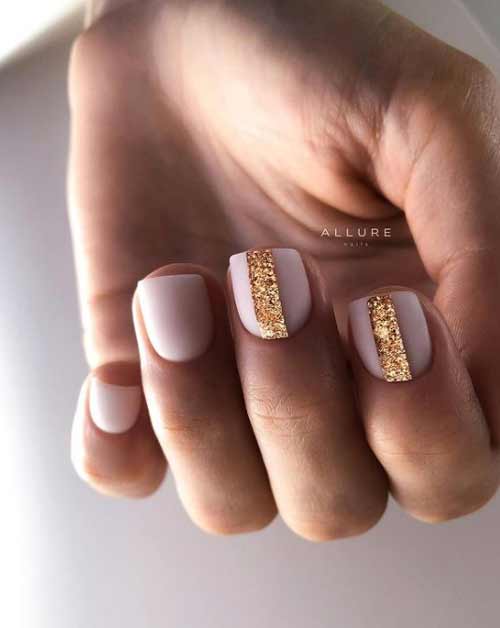 Nude manicure short square