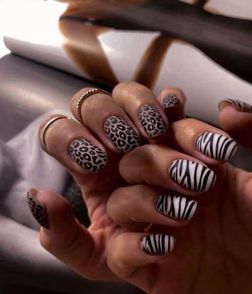 Two prints in manicure