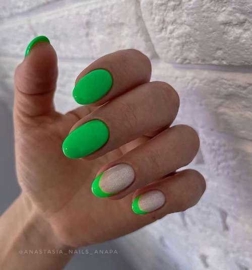 Green french nails