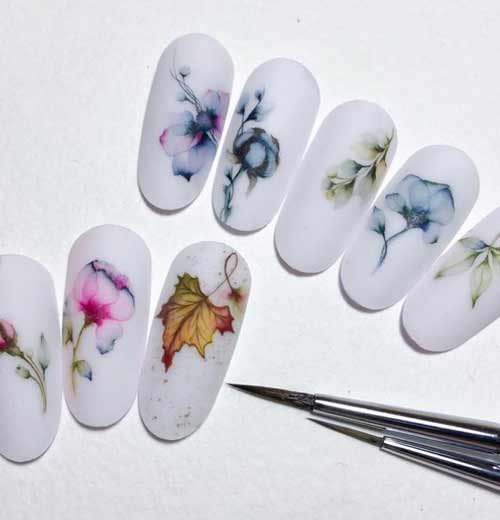 Manucure d'automne ongles courts