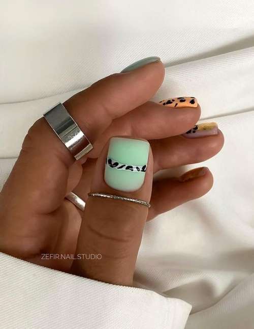 Colored camouflage base manicure