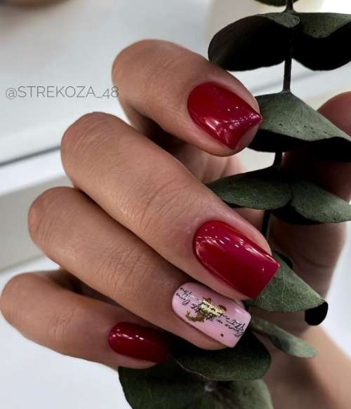 Red manicure with foil: beautiful design, photo, new items