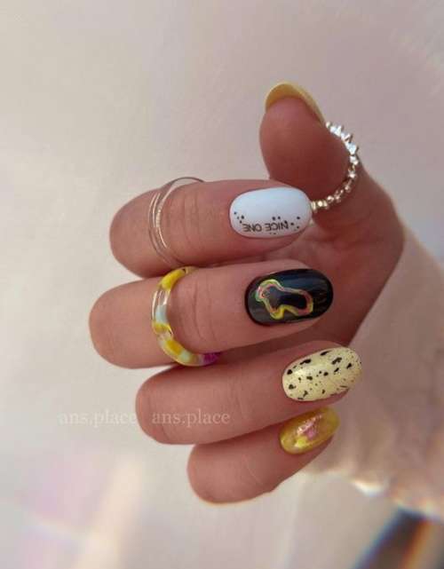 Design of strokes on nails: beautiful manicure ideas, new items