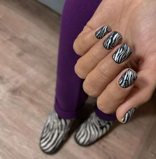 Zebra manicure 2021: photo, spectacular new design