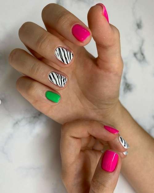 Zebra manicure 2021: photo, spectacular new designs