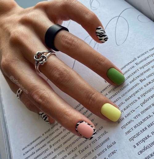 Zebra manicure 2021: photo, spectacular new design