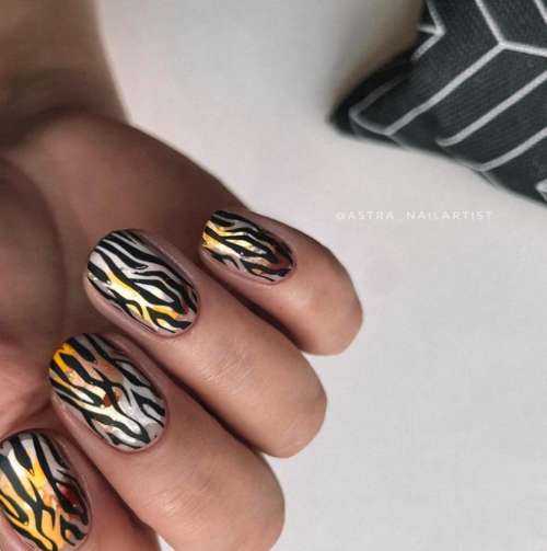 Zebra manicure 2021: photo, spectacular new design