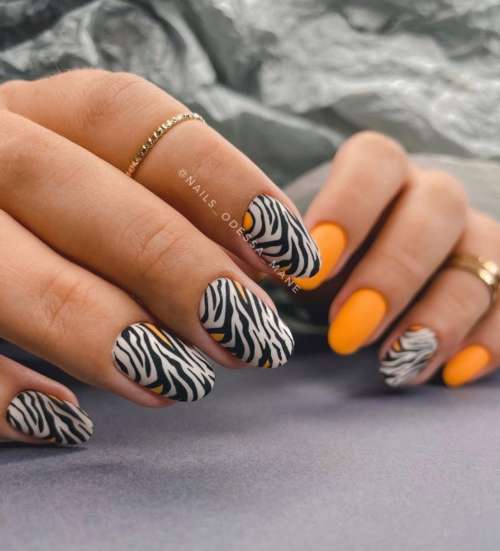 Zebra manicure 2021: photo, spectacular new design