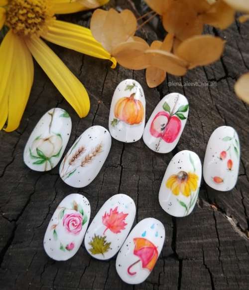 Photo de nail art d'automne