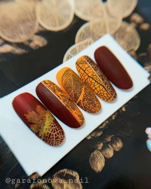 Nail designs with leaves