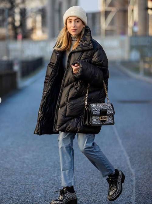 Oversized down jackets: trends in 2022, photos with what to wear