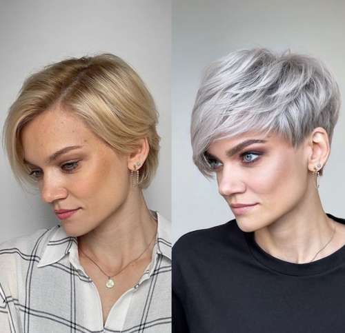 Coupe de cheveux Pixie bob: photos de coupes de cheveux de tous les côtés