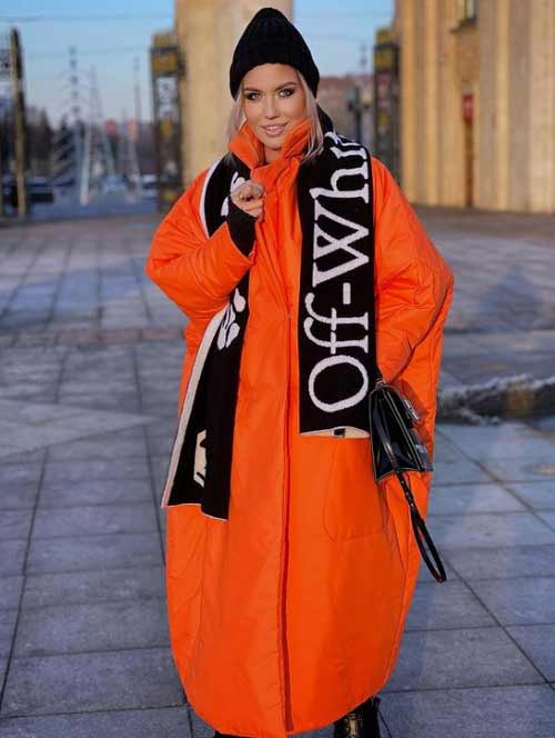 Doudoune femme orange hiver