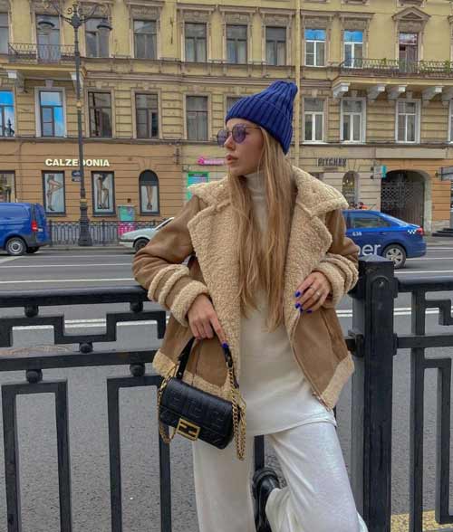 Manteaux en peau de mouton à la mode pour les femmes looks d'hiver tendances