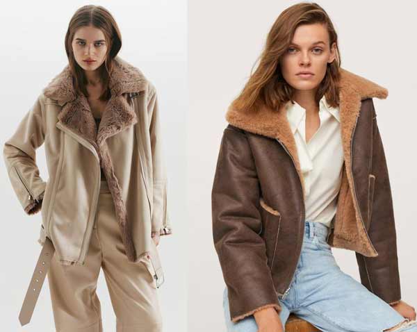 Fashionable sheepskin coats winter