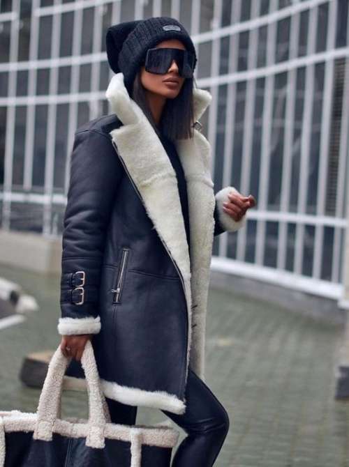 Fashionable sheepskin coats 2022: women's winter looks, trends, models