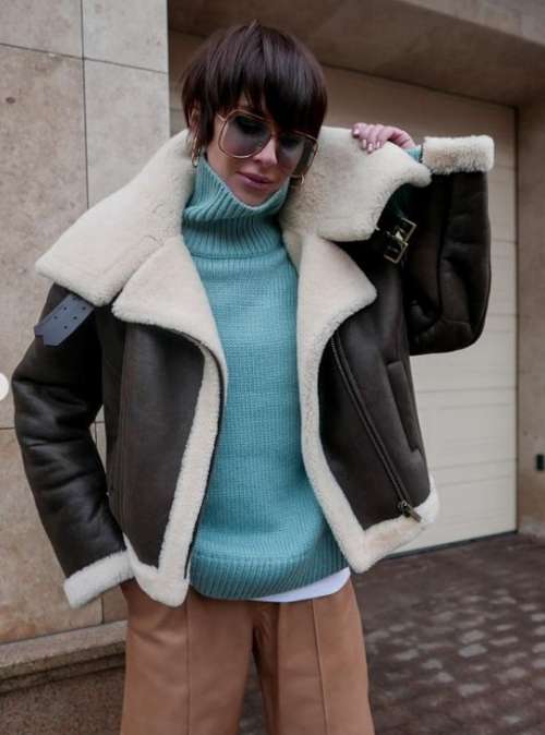 Fashionable sheepskin coats 2022: women's winter looks, trends, models