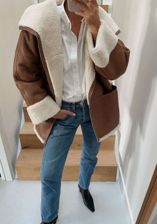 Fashionable sheepskin coats 2022: women's winter looks, trends, models