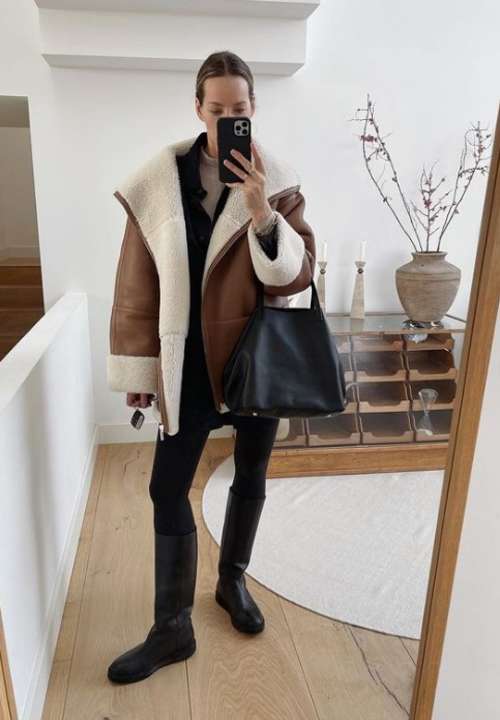 Fashionable sheepskin coats 2022: women's winter looks, trends, models