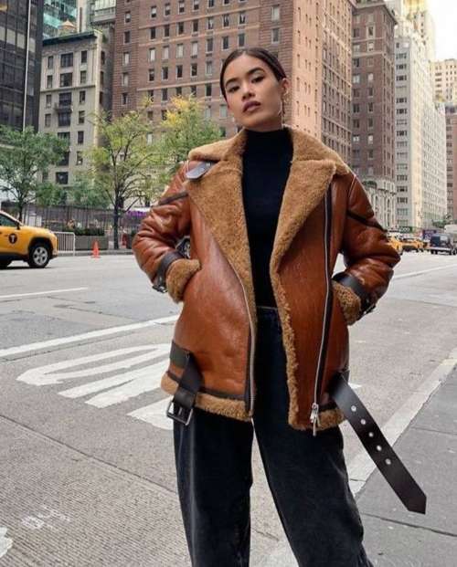 Fashionable sheepskin coats 2022: women's winter looks, trends, models