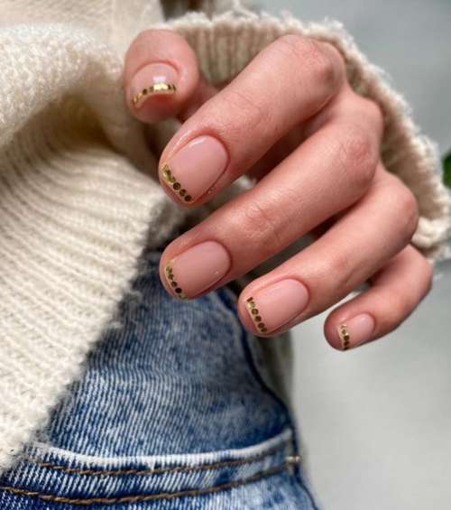 French with gold sequins