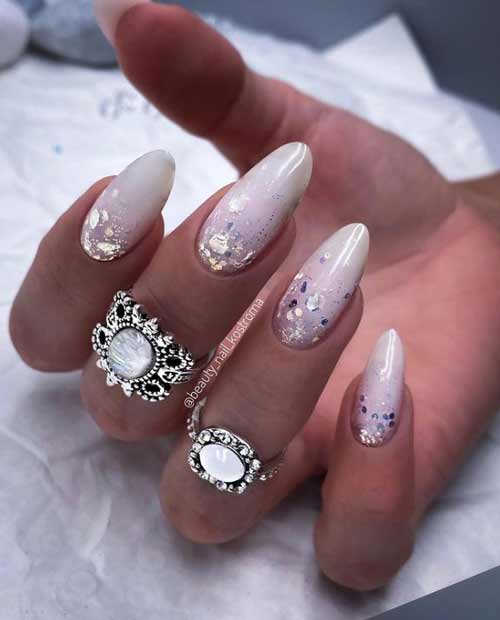 New Year's manicure for long nails